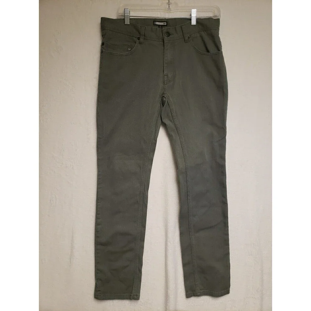 Forever 21 Men's Size 34x30 Green Skinny Leg Cotton Blend Stretch Jeans Country